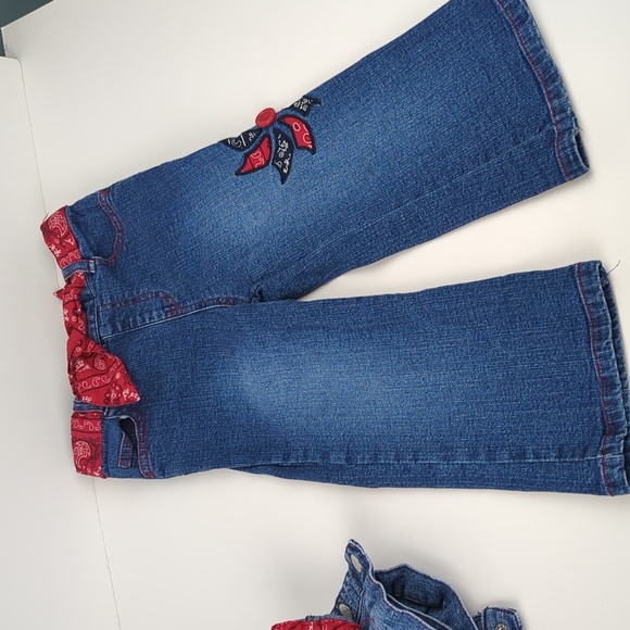 24M Baby Girls Denim Jacket & Flare Jeans Western Outfit - Picture 5 of 6